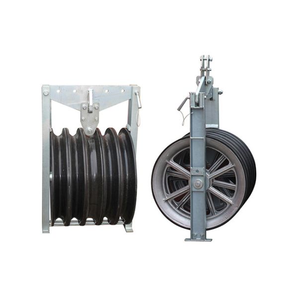 Cinq poulies de conducteur en aluminium 40kN Poulie de chaîne 400mm2 Taille du conducteur