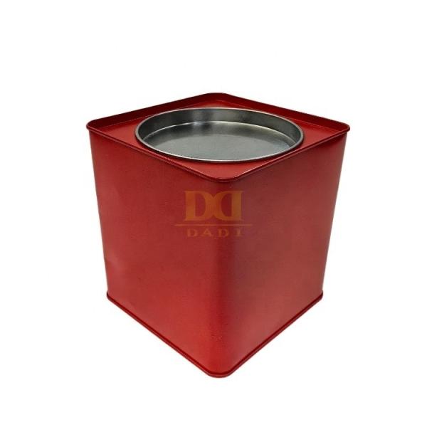 DADI Spices Herbs Square Tea Tin Box, Rust Resistant Leak-proof Tea Tin Canisters