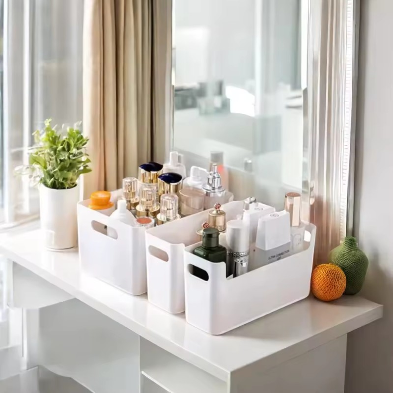 Hot Selling Plastic Desktop Cosmetic Food Storage Box Bedroom Bathroom Kitchen Drawer Organizer for  Food Cosmetic