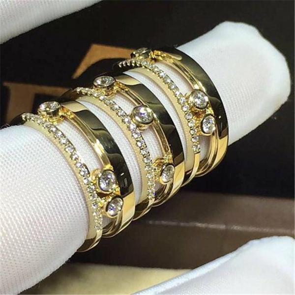 Luxury jewelry Mk Three drill sliding ring material 18k white gold yellow gold rose gold diamond ring