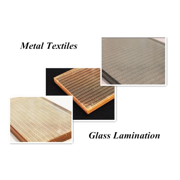 Stainless Steel Mesh Laminated Glass Modern Spaces Decorative Partitions Walls Ceiling Accents ISO Custom Cutting