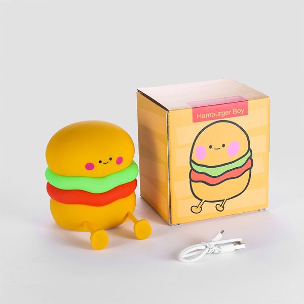 Night Light For Kids Cute Silicone Nursery Hamburger Lamp For Girls Boys Squishy  BedroomNight Light Timer Besides Lamp