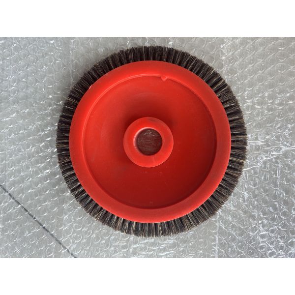 Monforts Stenter Machine Parts Vermelho Roda de pincel pequeno Preto cabelo de nylon corpo de plástico 22mm Dia interno