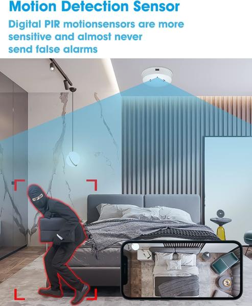 Wifi Smoke Detector Hidden Camera , Smoke Detector Spy Camera With Night Vision