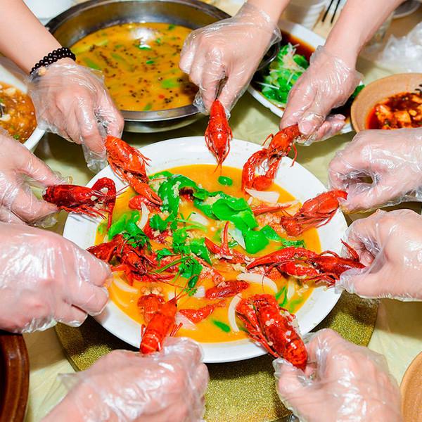 Disposable Clear Plastic Food Grade Gloves For Cooking Food Handling BBQ Cleaning
