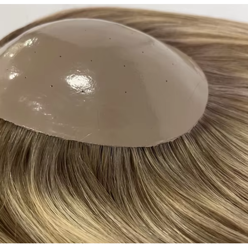 Hair Topper For Hair Loss Silk Base Signature Human Hair Wig Crab Liver XT Silicone Topper