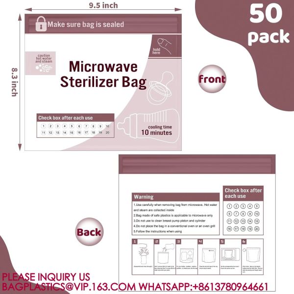 Microwave Baby Bottle Sterilizer Bags Steam Sterilizing Bags Baby Bottles Baby Bottles