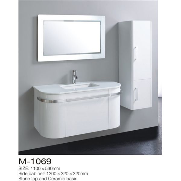 Waterproof Bathroom Sinks And Vanities / Modern Bathroom Vanities MDF Material