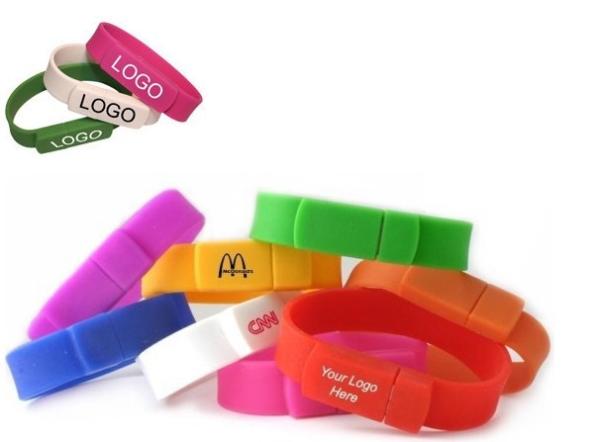 Kongst Best Popular Promotion Gift Silicone Wristband Bracelet USB Stick with Healthy Mate