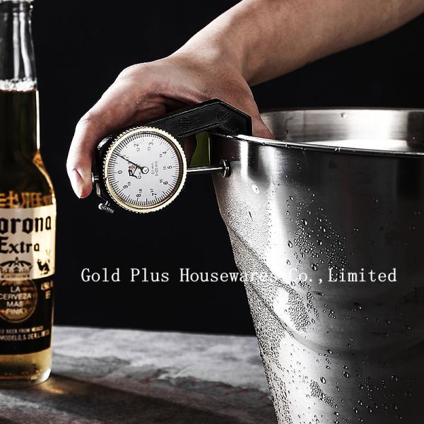 620g Custom metal steel round shape beer ice bucket for sale big capacity custom logo bar wine beer wine cooler