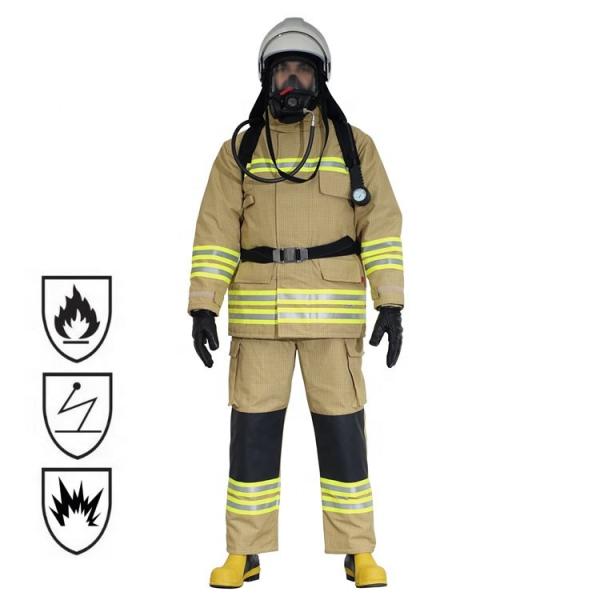Nomex Material Firefighter Suit , Navy Color Waterproof Fireproof Suit