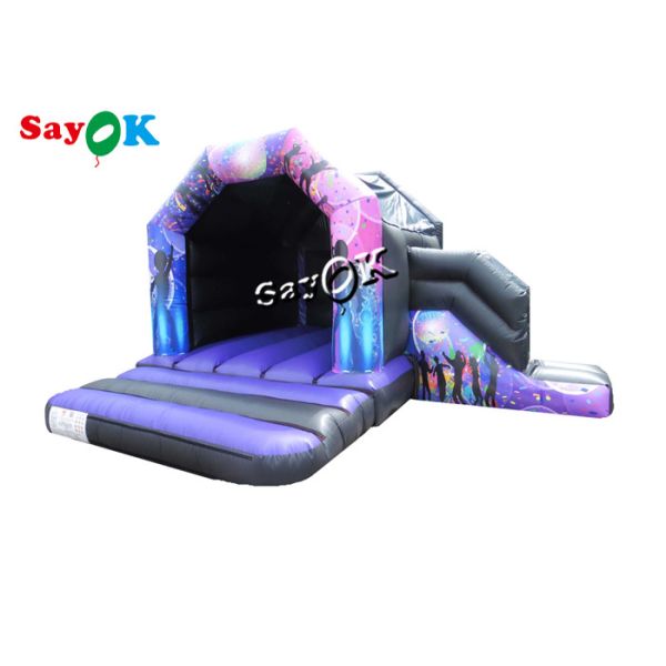 напечатанный дом прыжка купола диско 15x18ft раздувной со скольжением цифров