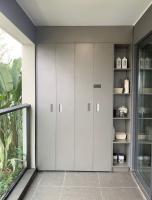 Unité de stockage de balcon gris étoilé, machine à laver et séchoir personnalisable