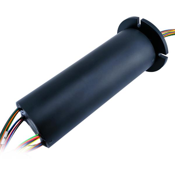8-way 5A 50-way 2A flange electric slip ring 250rpm speed, aluminum alloy black housing