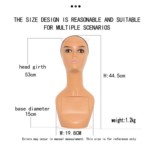 A1 Mannequin Head Without Shoulders African American Face Contemporary Makeup