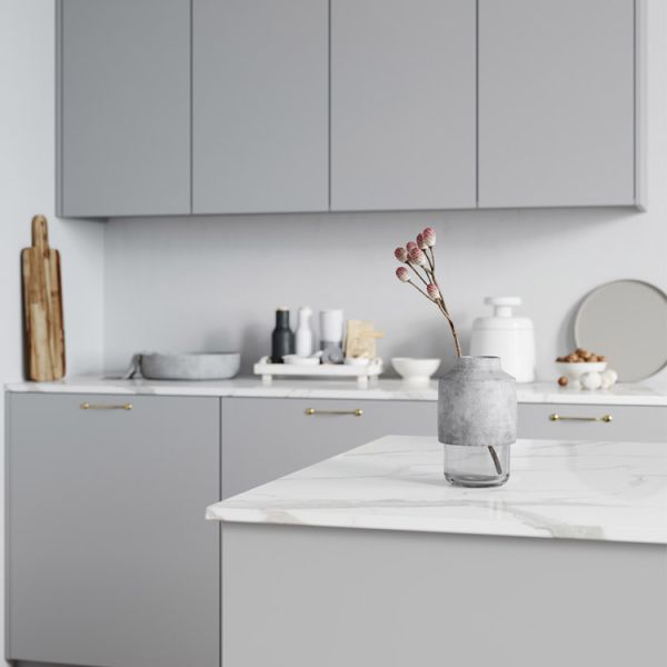 YADI Popular PVC Kitchen Cabinets PVC Modular Kitchen Colours With Open Shelves