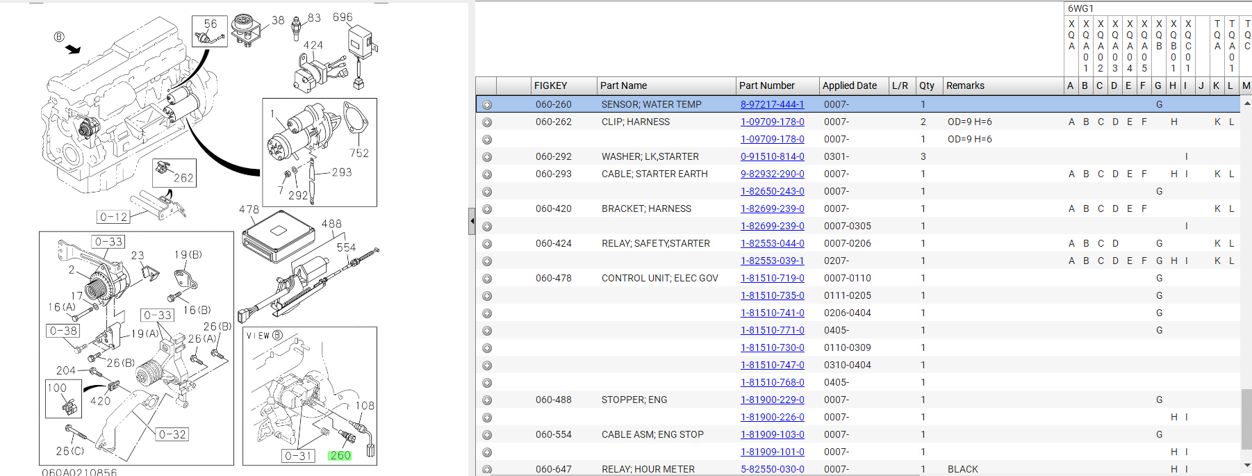 Water Temperature Switch Isuzu Car Accessories 8972174441 6WG1