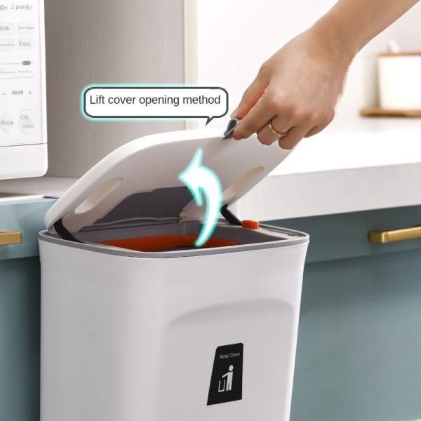 Home Cabinet Door Toilet Bathroom Living Room Kitchen Hanging Creative Sanitary Bucket Wastebasket Slide Wall Hanging Trash Can