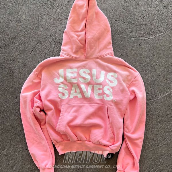 Vintage Gradient Color Acid Wash Pullover  Silk Screen Hoodies Anti Pilling