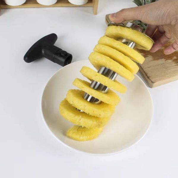 Black Manual Stainless Steel Fruit Slicer with Sharp Blade and Detachable Handle