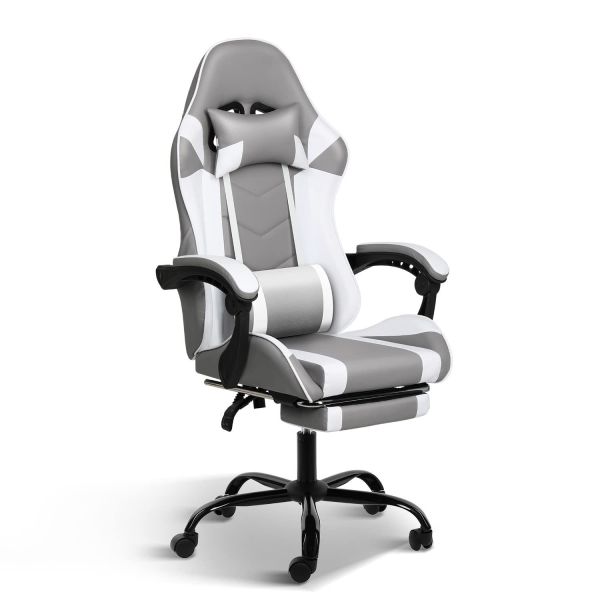 Gaming Chair with Footrest and Lumbar Support Maximum Weight Recommendation 440 Pounds