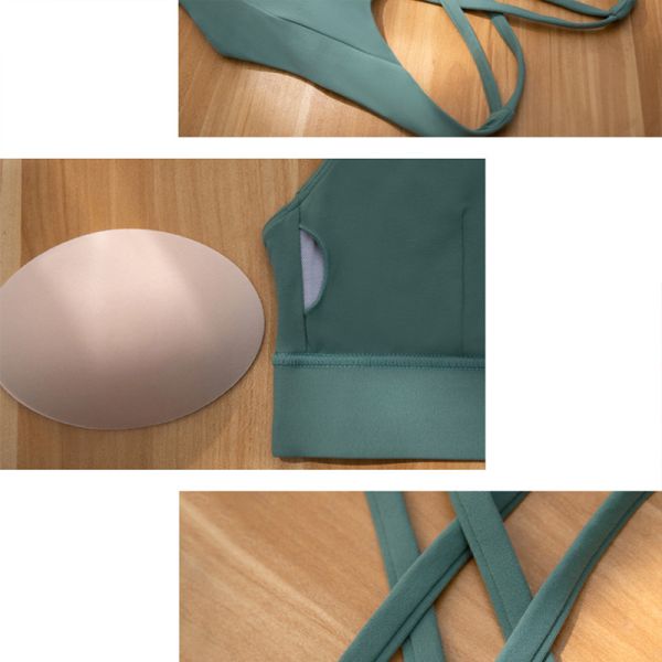 Пряжки Traceless бюстгальтера 7 спорт женщин Nuls цветов верхняя часть урожая амортизатора удара сексуальной задняя