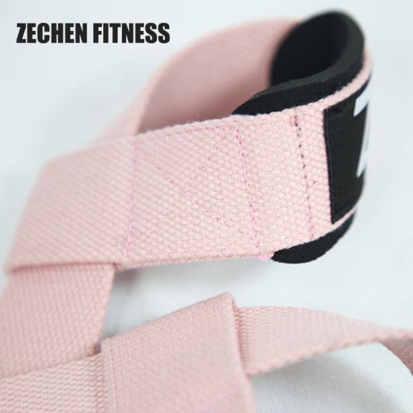 Cotton Weightlifting Wrist Straps Olympic Wraps Custom Pink  Adjustable