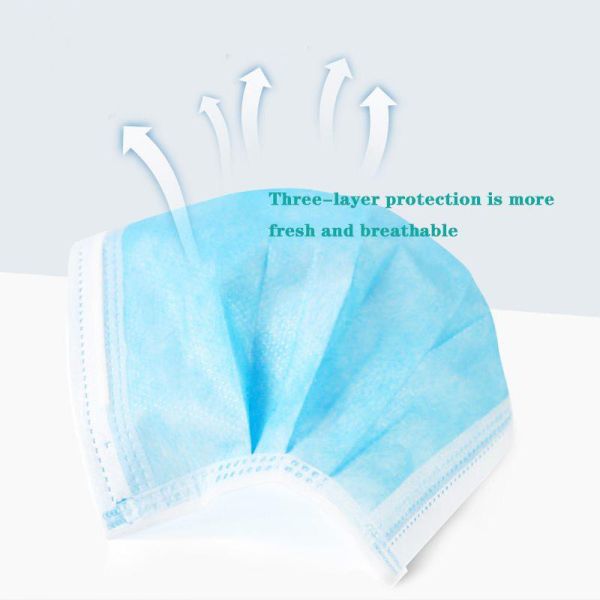 Anti Droplets Surgical Mouth Fask / 3 Ply Disposable Face Mask Without Valve