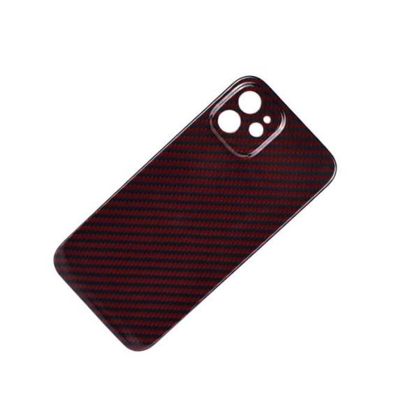 крышка волокна Кевлара Aramid красного цвета iPhone 14 мобильная, случаи сотового телефона волокна углерода для iPhone