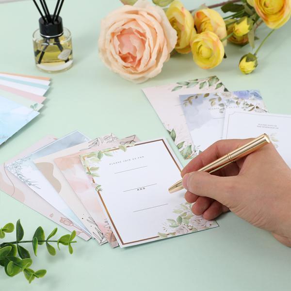 Carte d'invitation de mariage imprimée sur mesure avec enveloppe pour la décoration du bain de mariée