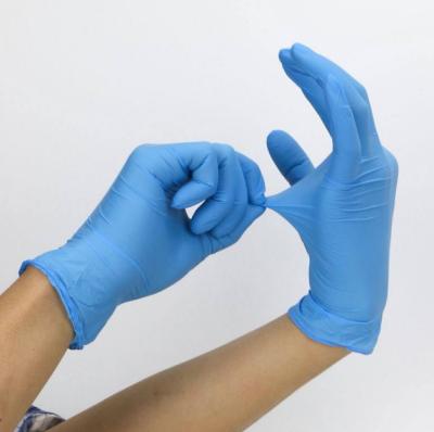 Medium Disposable Nitrile Gloves , Durable Nitrile Exam Gloves Blue Color