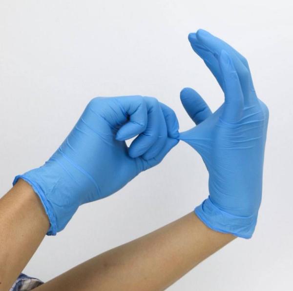 Medium Disposable Nitrile Gloves , Durable Nitrile Exam Gloves Blue Color