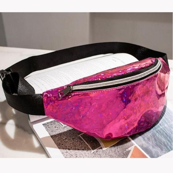 O falso cobre saco Sequined da cintura dos homens das mulheres com fecho de correr