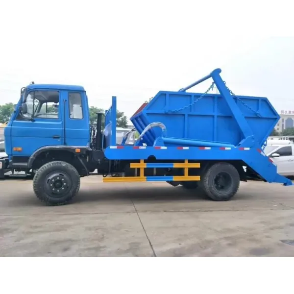 Pit Type Swing Arm Garbage Truck Dongfeng 10 Cbm 6 Wheels 190 HP