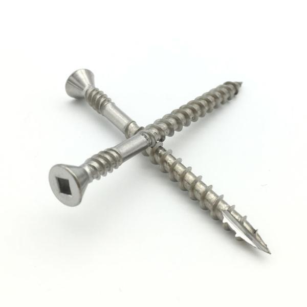 A4 316 Stainless Steel Chipboard Screws Square Drive Countersunk Head Double Start Thread For Timber T17