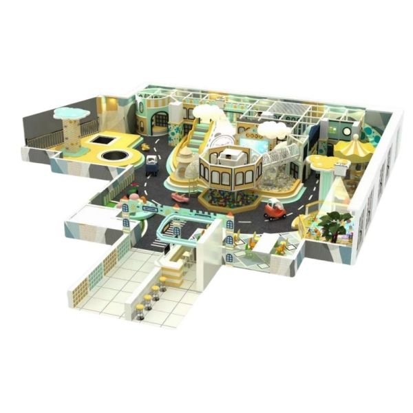 14FT Frame Size Kids Indoor Trampoline Park with Foam Pit and Multi-functional Features