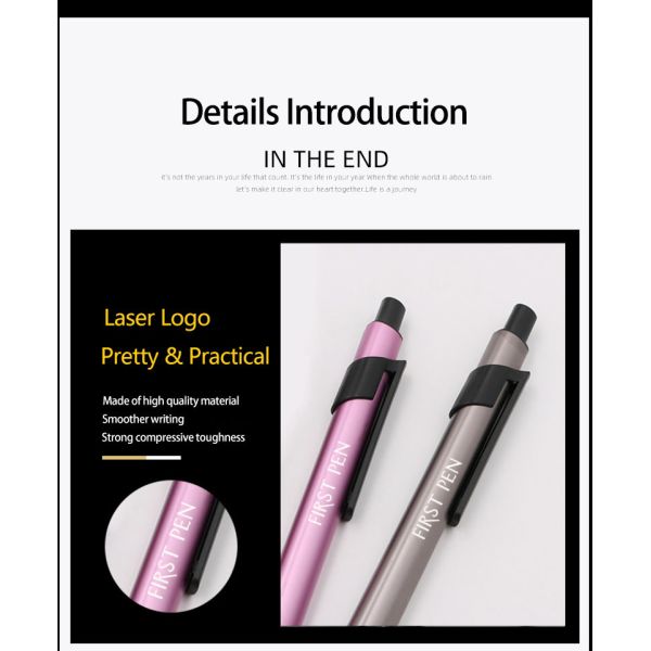 Business Metal Ball Pen 1.0mm Hotel Office Press Signature Pen Custom Logo