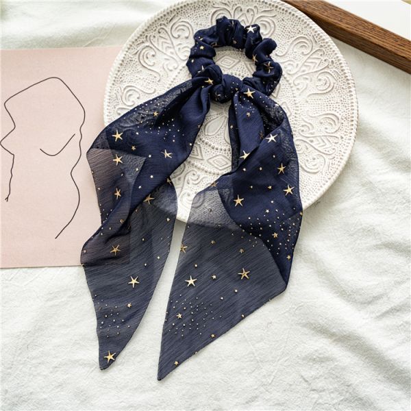 Spring/summer red chiffon moon star Arabia streamer large coil hair accessories cross border hair - free lady tie hair