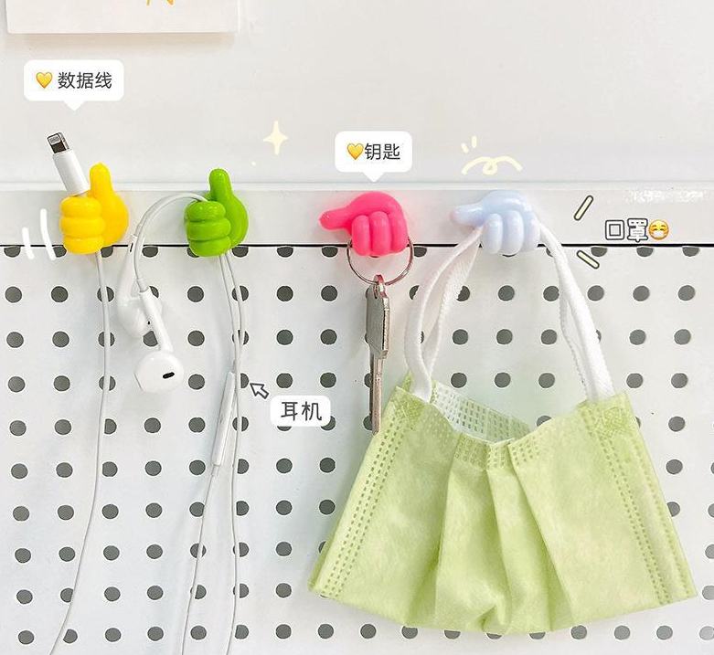Creative Self Adhesive Thumb Hook for Cable Clip and Key Wall Decoration Hook Type