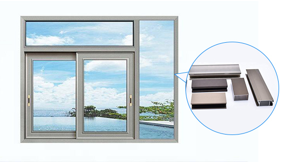 6063 T6 Alloy Aluminium Window Profiles Sand Blasting Silver