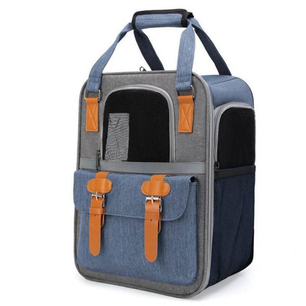 Large Opening Pet Carrier Backpack – Breathable, Durable Denim for Cats & Small Dogs (OEM/ODM)
