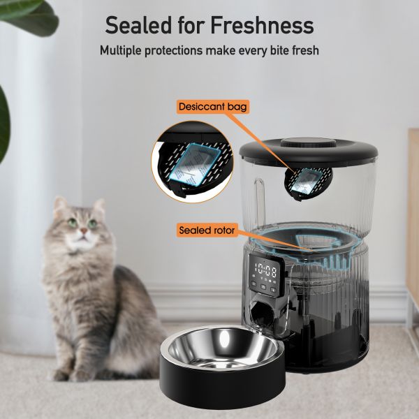 Pet Smart Automatic Food Dispenser 3L Stainless Steel Eco-Friendly Chargeable Battery for Dogs and Cats