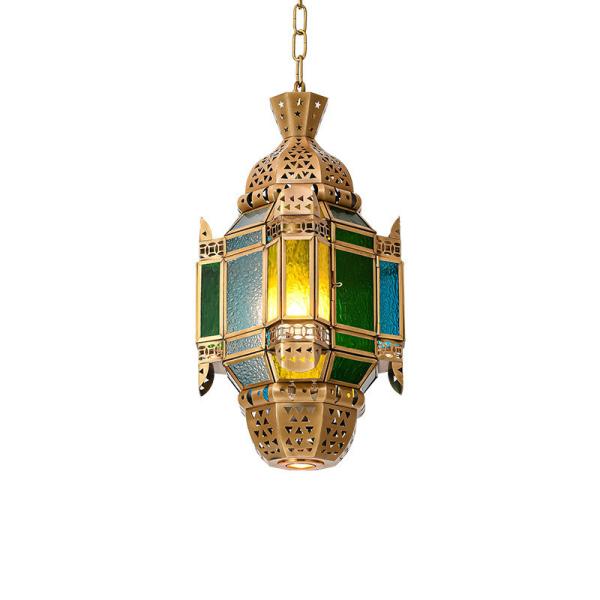 Decorative Handmade Copper Ceiling Light Copper Glass Pendant Light