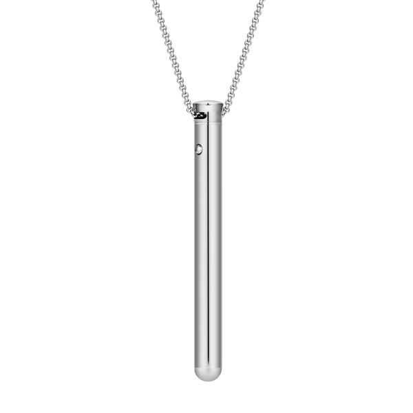 2025 New USB Rechargeable Stainless Steel Fashion Pendant Massage Stick Vibration Necklace With Chain
