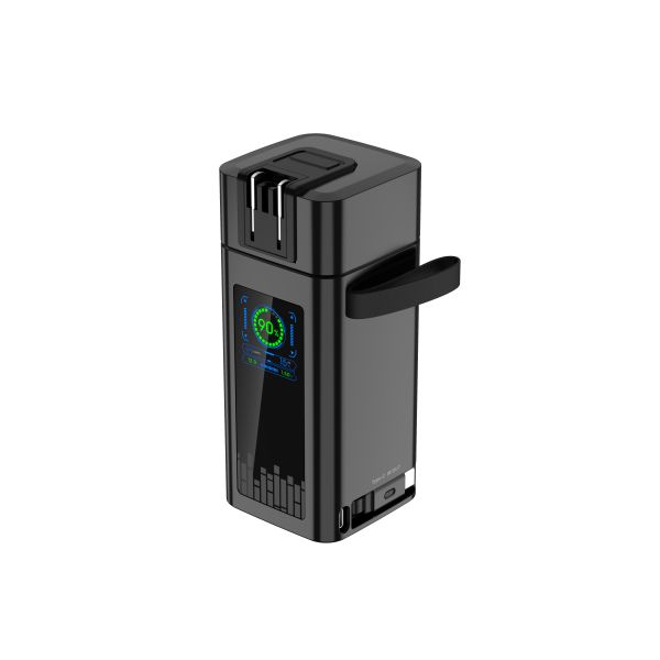 High-Capacity 20000mAh with Retractable Cable and LED Display and AC Plug Power Bank