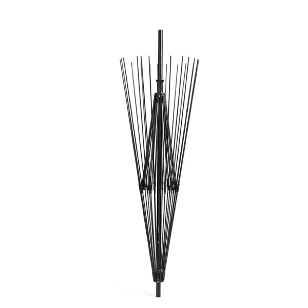 Auto Open 24k Black Coated Metal Fiberglass Frame Windproof Umbrella Accessories for BSCI