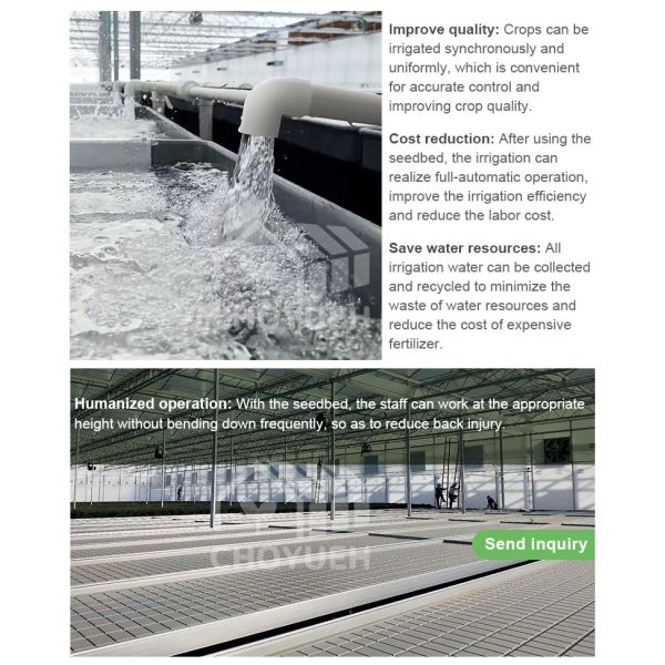 Hydroponic EBB And Flow Tray Grow Table System Agriculture Nursery Planting Flood Table ABSTray Rolling Bench Tray