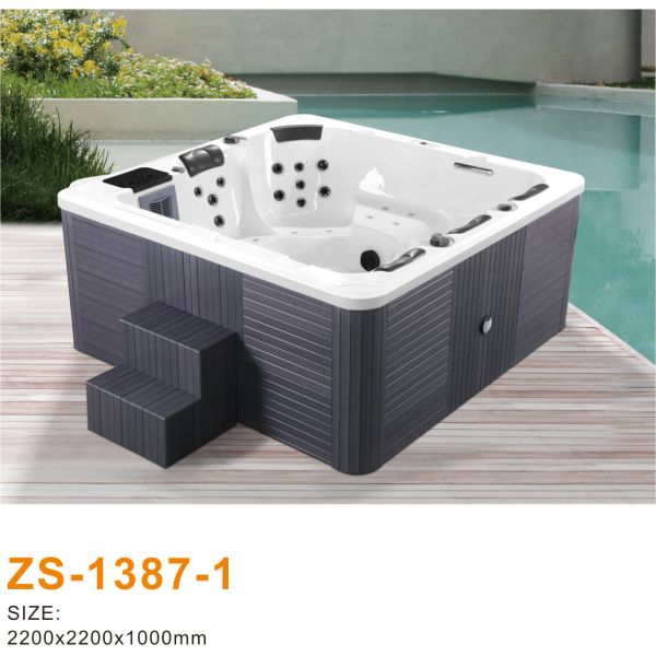 Modern Design Acrylic Freestanding Hydromassage Bathtub With Integrated LED Chromatherapy Lighting And Smart Control