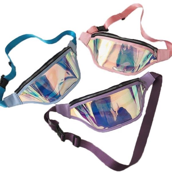 Transparent PVC Bum Bag Fashion Reflective Waist Bags Holographic Laser Fanny Pack