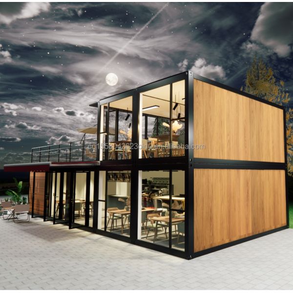 Casa prefabricada de aluminio de aleación de ventanas de 2 dormitorios para tienda o apartamento en casa de contenedores de paquete plano moderno de 20 pies / 40 pies tamaño